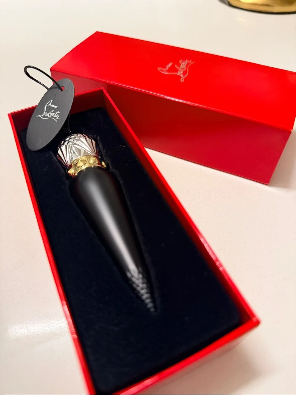 Christian Louboutin Matte Red Lipstick with Gold Trim